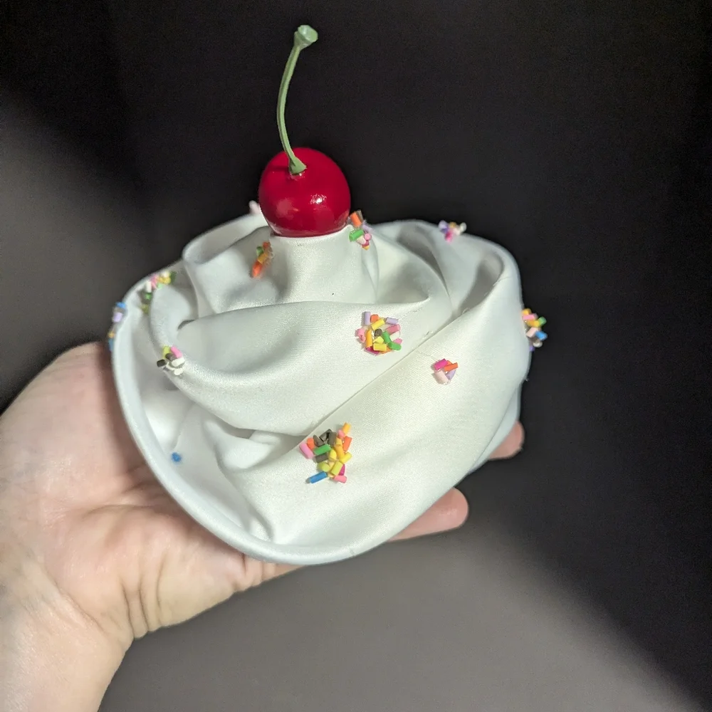 New whip cream sprinkles Cherry 🍒 headpiece clip costume Halloween adult child